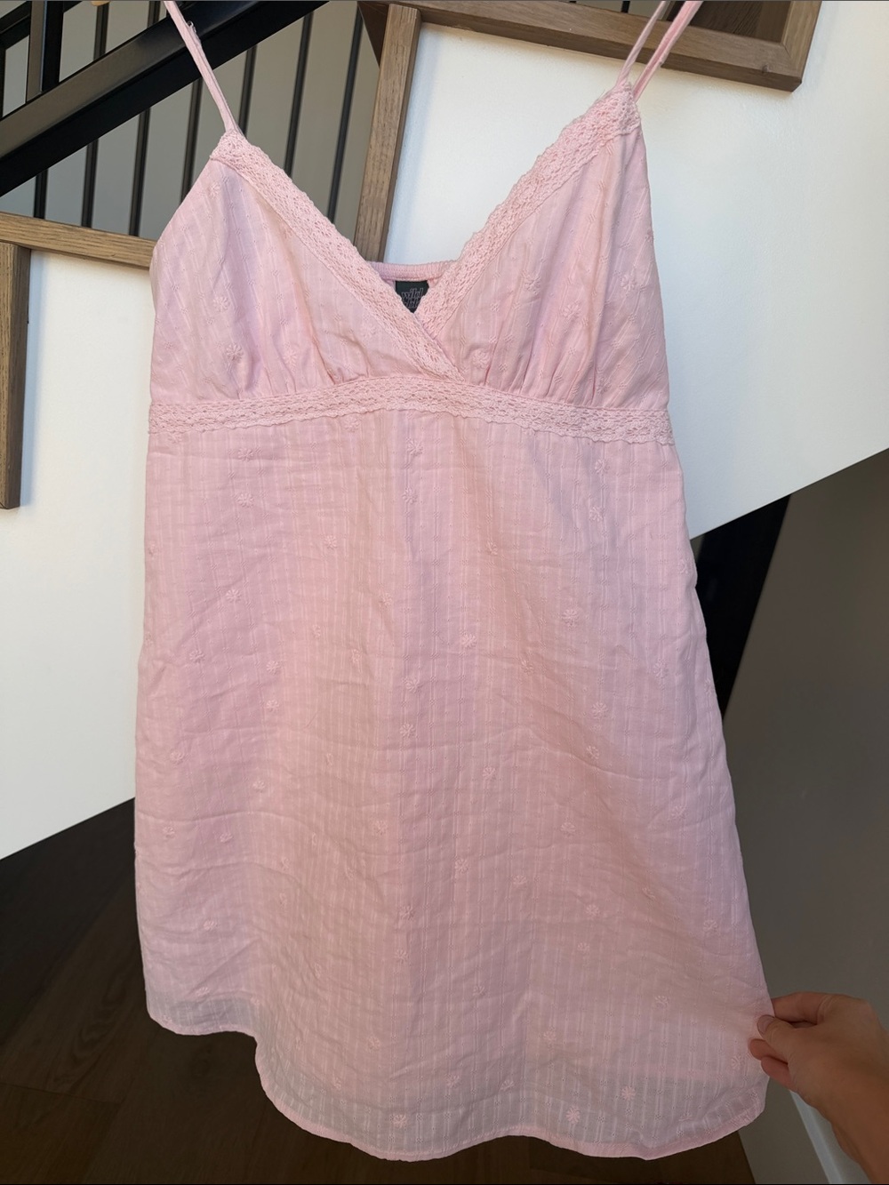 wild fable Pale Pink Lace-Trim Sleep Chemise